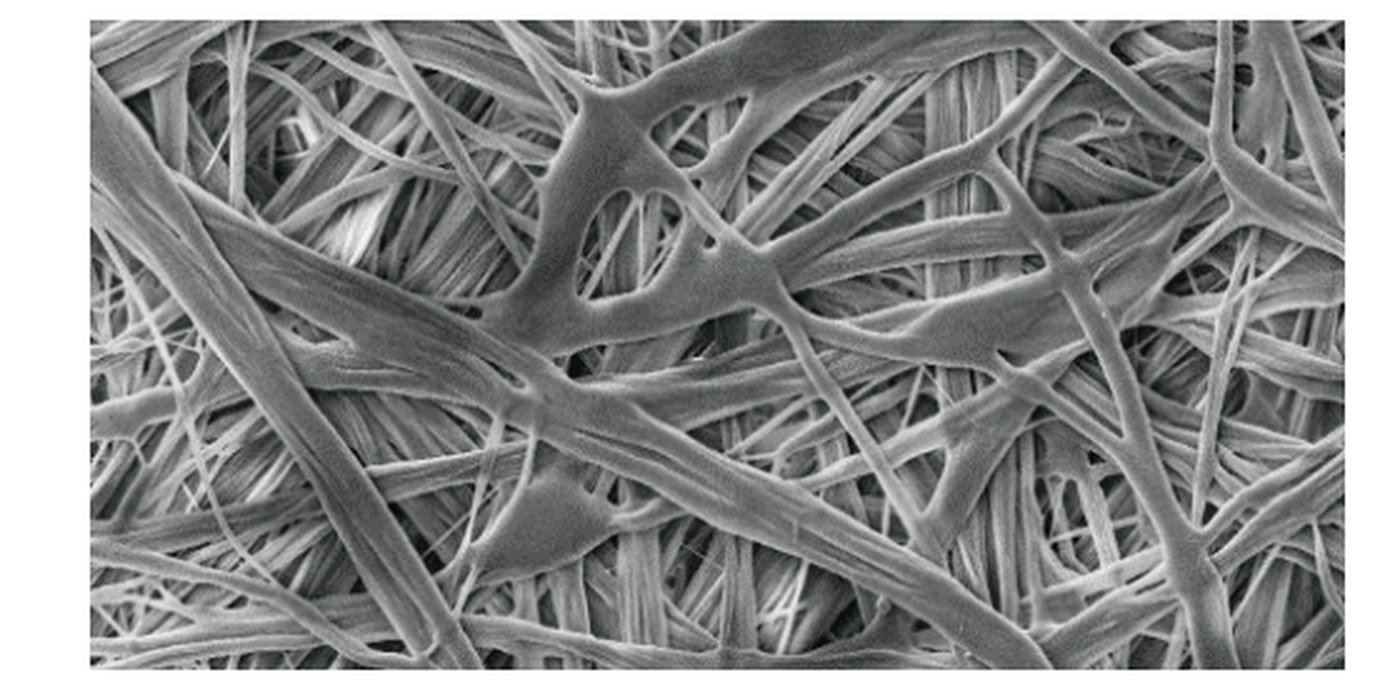 Imagen ilustrativa de una red de fibras de HDPE